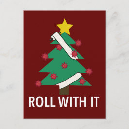 Postal Gracioso árbol de Navidad Coronavirus