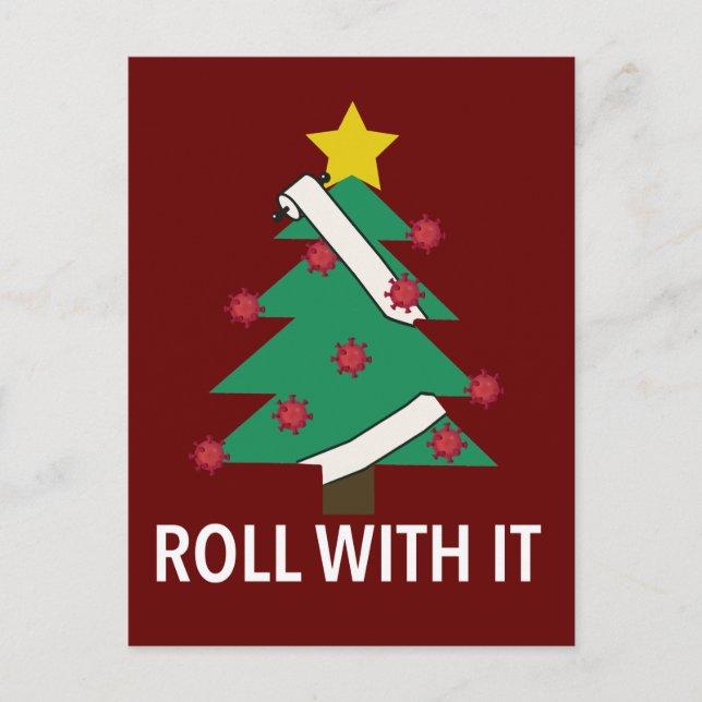 Postal Gracioso árbol de Navidad Coronavirus (Anverso)