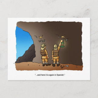 Postal Gracioso Arqueólogo Dibujo De Cueva De Humor Posta