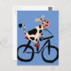 Postal Gracioso arte de ciclismo de vaca (Anverso / Reverso)