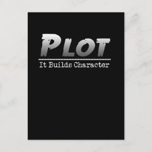 Postal Gracioso Autor Escritor Pun Plot It Build Characte