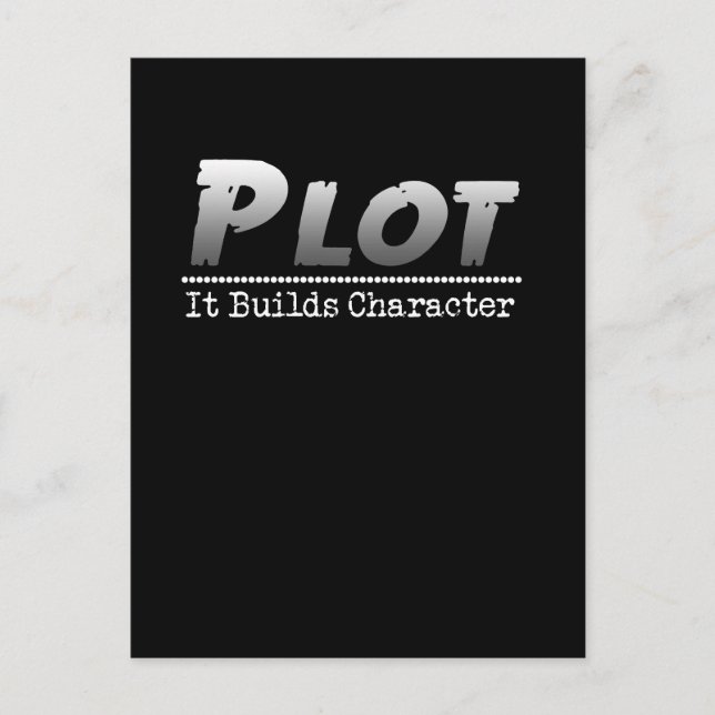 Postal Gracioso Autor Escritor Pun Plot It Build Characte (Anverso)