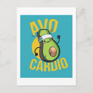 Postal Gracioso AVOCARDIO Aguacate Ejercicio de Gráficos