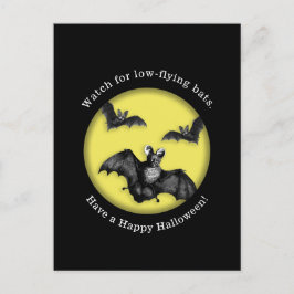 Postal Gracioso Bats con Bajo Volante Feliz Halloween
