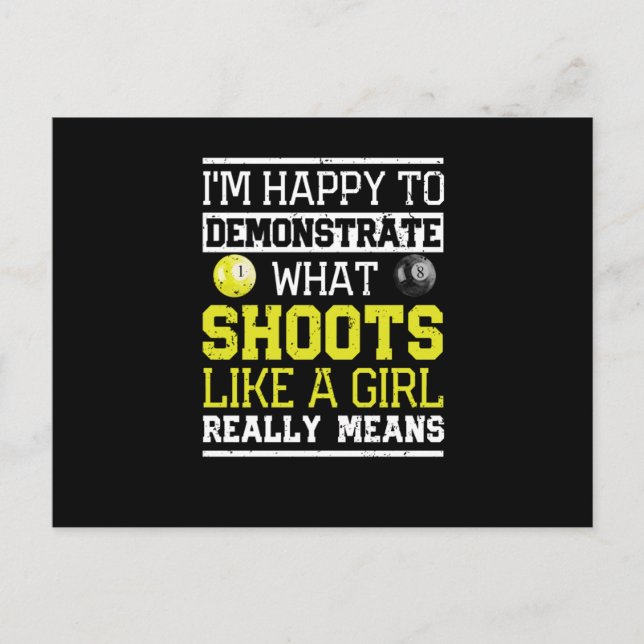 Postal Gracioso billar sonreír Estoy feliz (Anverso)