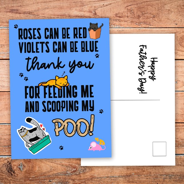 Postal Gracioso Blue Cute Feliz Día del Padre desde el ga (Subido por el creador)