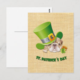Postal Gracioso Bulldog St. Patrick's Day Postcards