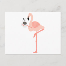 Postal Gracioso café Flamingo Rosa