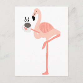 Postal Gracioso café Flamingo Rosa