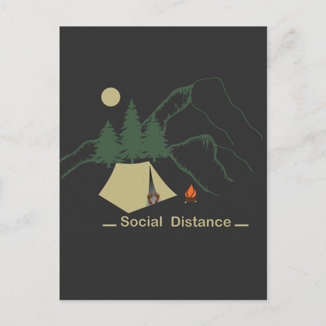 Postal Gracioso camping feliz campista (Anverso)