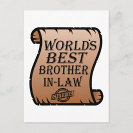 Postal Gracioso certificado de mejor cuñado del mundo