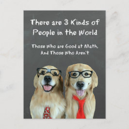 Postal Gracioso Chiste de matemáticas de Golden Retriever