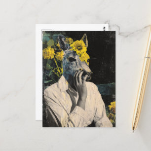 Postal Gracioso Collage de Deer Woman