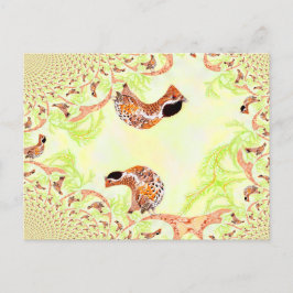 Postal Gracioso Collage de Ilustracion Hazel Grouse