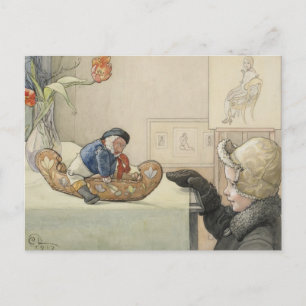 Postal Gracioso compañero juguete con niño