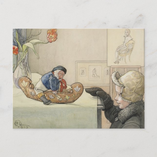 Postal Gracioso compañero juguete con niño (Anverso)