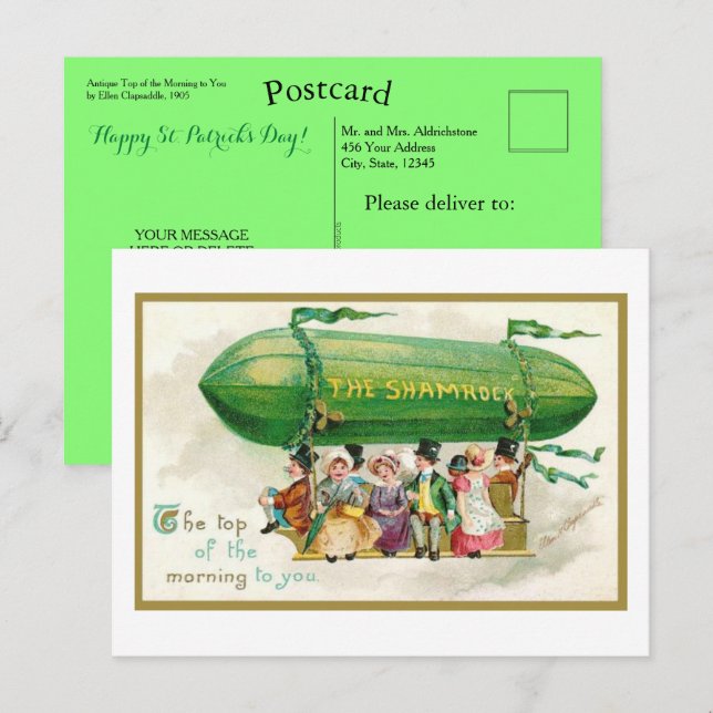 Postal Gracioso Día de Sta Patrocinadores Irlandés a la c (Anverso / Reverso)