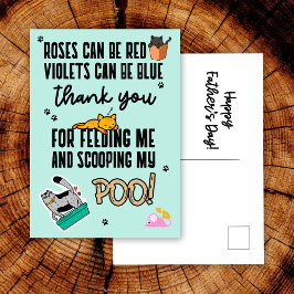 Postal Gracioso Día del Padre Feliz Azul Cute de gato