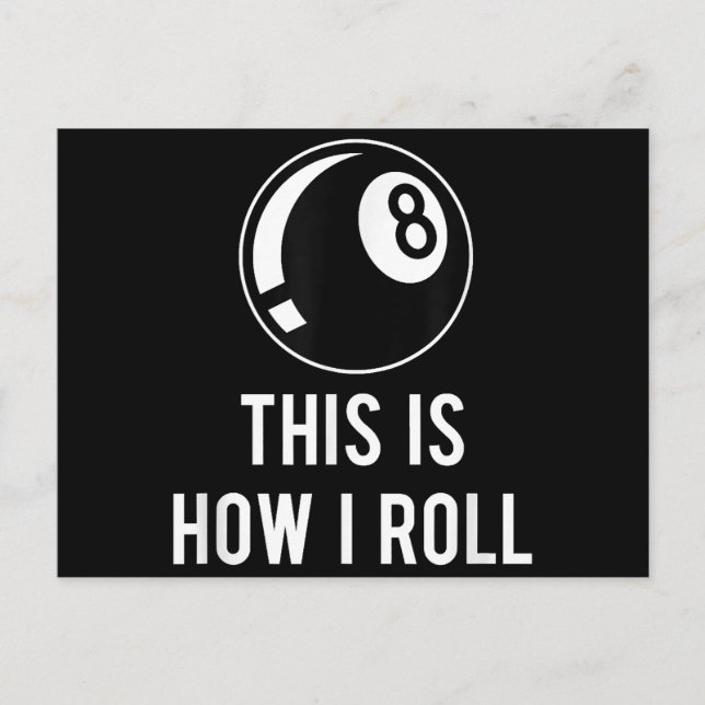 Postal Gracioso Diseño De Billares Para Jugadores De Pisc (Anverso)