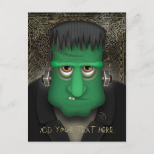 Postal Gracioso disfraz Frankenstein Halloween Personaliz