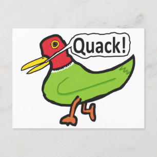 Postal Gracioso Duck Quacking