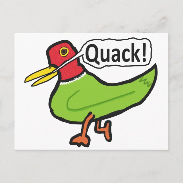 Postal Gracioso Duck Quacking (Anverso)