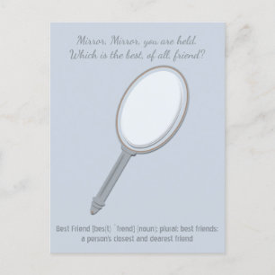 Postal Gracioso, dulce mejor deseo de amigo, espejo de fo