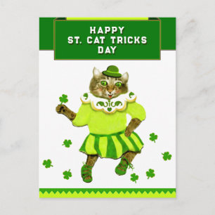 Postal Gracioso gato del Día de San Patricio