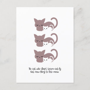 Postal Gracioso gato durmiente y arte I