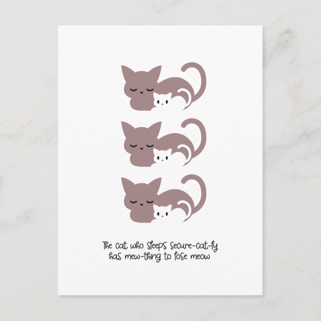 Postal Gracioso gato durmiente y arte I (Anverso)