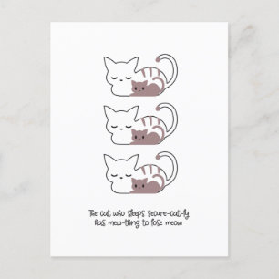 Postal Gracioso gato durmiente y arte II
