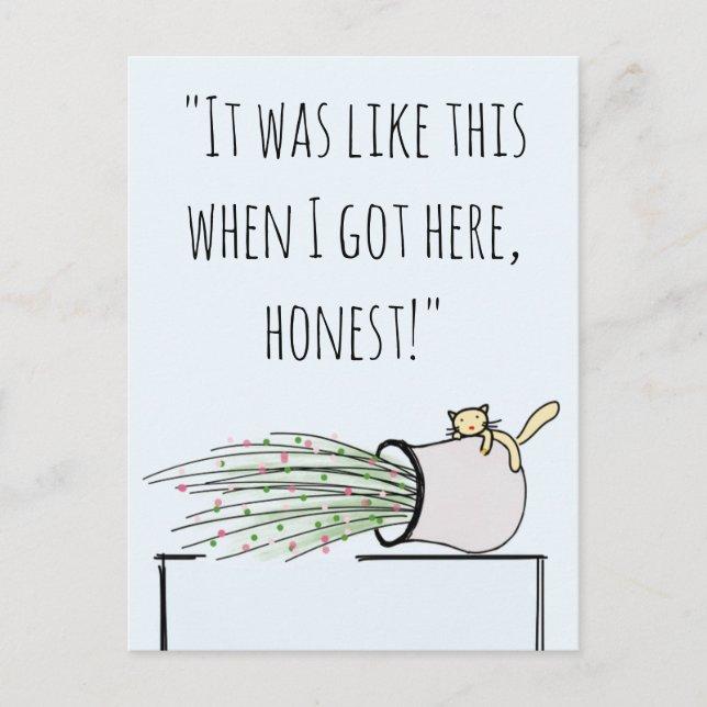 Postal Gracioso gato lindo que golpea las cosas (Anverso)