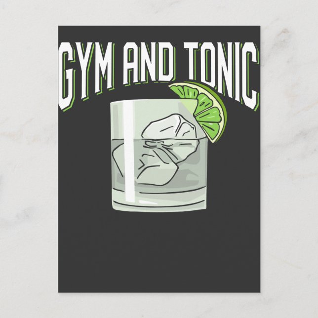 Postal Gracioso Gin Tonic Pun Gym Fitness Humor (Anverso)