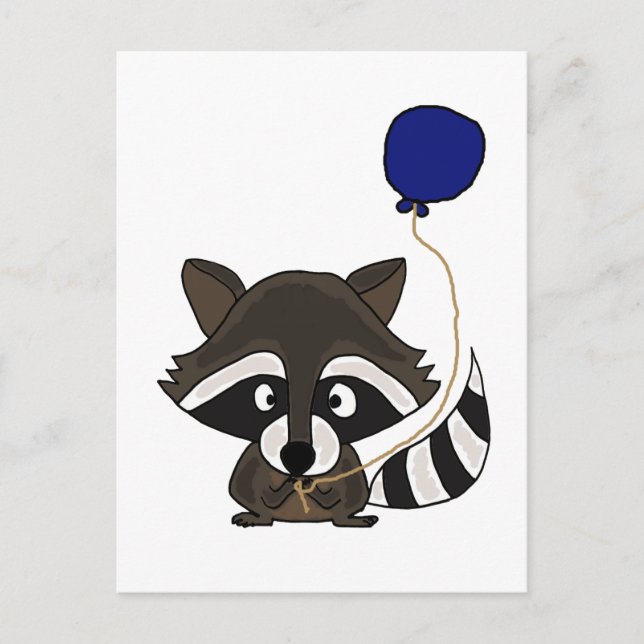 Postal Gracioso globo de contención de Raccoon (Anverso)
