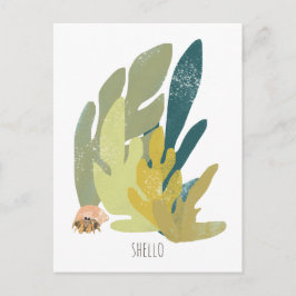 Postal Gracioso Hermit Crab Hello