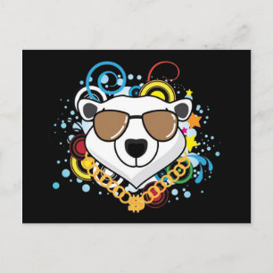 Postal Gracioso Hip-Hop Polar Bear Picture