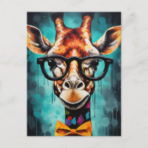 Gracioso Hipster Giraffe Zoo Animales de vida silv