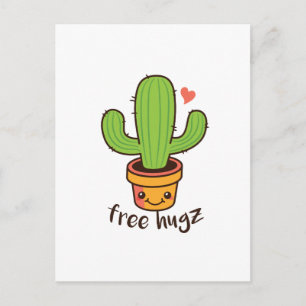 Postal Gracioso HUGS GRATIS Hugz Cacti Cactus Pricky
