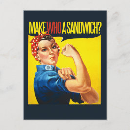 Postal Gracioso humor de la feminista Rosie Riveter