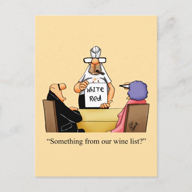 Postal Gracioso Humor De Vino Postcard (Anverso)