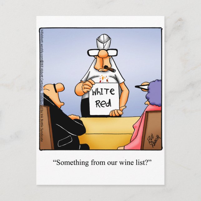 Postal Gracioso Humor De Vino Postcard (Anverso)