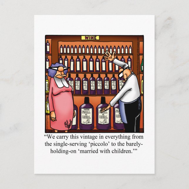 Postal Gracioso Humor De Vino Postcard (Anverso)