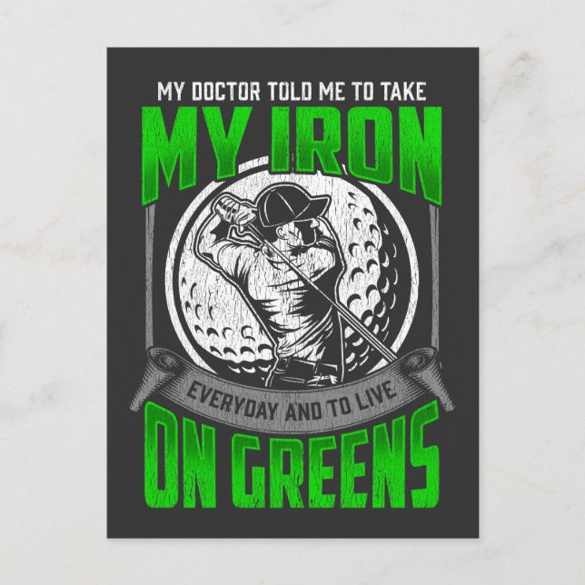 Postal Gracioso Humor del jugador de golf de la cita del  (Anverso)