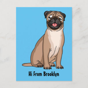 Postal Gracioso ilustracion de personalizado de perro de