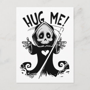 Postal Gracioso lindo abrazo me grim Reaper