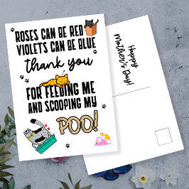 Postal Gracioso lindo feliz día de la madre desde el gato