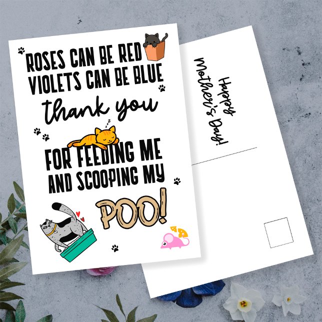 Postal Gracioso lindo feliz día de la madre desde el gato (Subido por el creador)