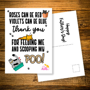 Postal Gracioso lindo feliz día del padre desde el gato