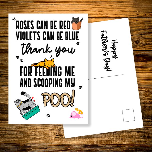 Postal Gracioso lindo feliz día del padre desde el gato (Subido por el creador)