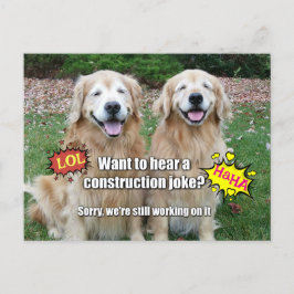Postal Gracioso meme sobre el Chiste de construcción de G